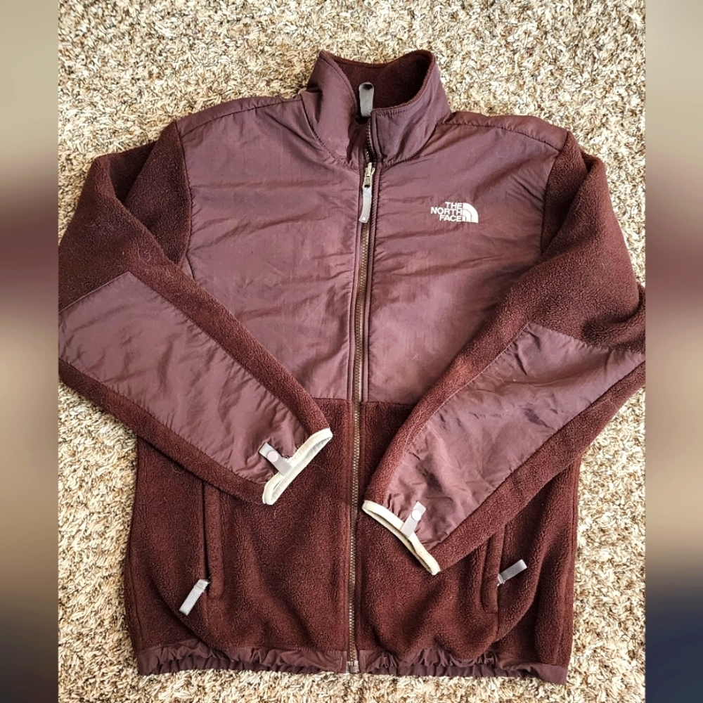 The North Face Jacket Girls Xtra Large Denali Brown Fleece Windbreaker Full Zip